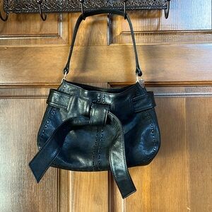 BRIGHTON Black Pewter Clarissa Small Bow Shoulder Bag